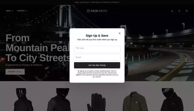 akinmoto.com homepage screenshot