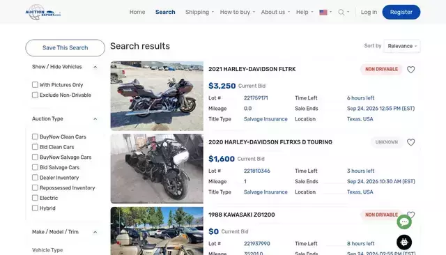 auctionexport.com homepage screenshot