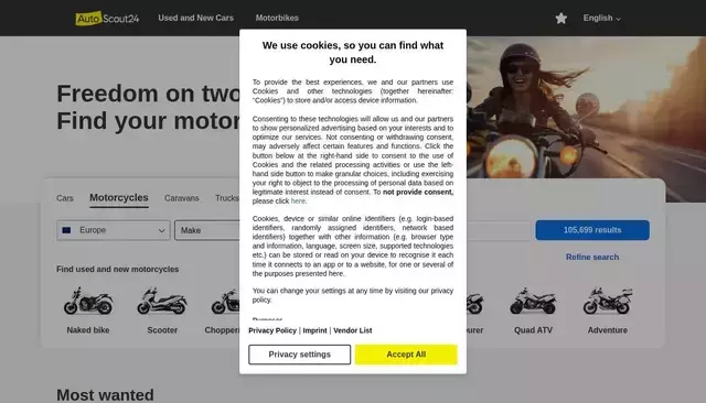 autoscout24.com homepage screenshot