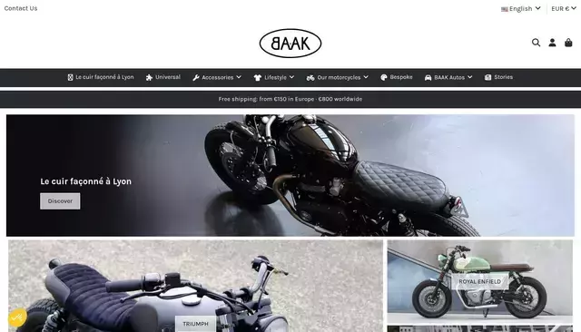 baakmotocyclettes.com homepage screenshot