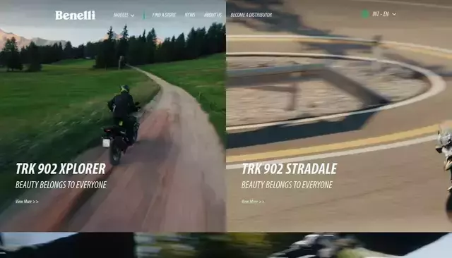 benelli.com homepage screenshot