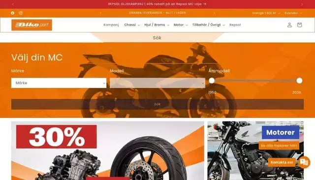 bikepart.eu homepage screenshot
