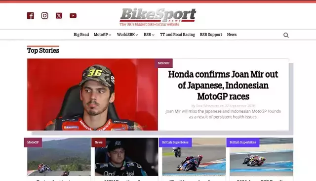 bikesportnews.com homepage screenshot