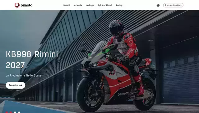 bimota.it homepage screenshot