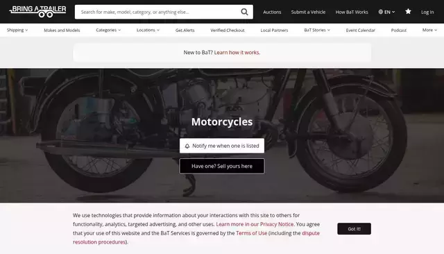 bringatrailer.com homepage screenshot