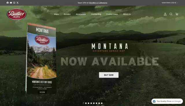 butlermaps.com homepage screenshot