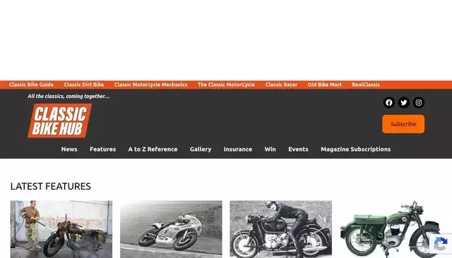 classicbikehub.uk homepage screenshot