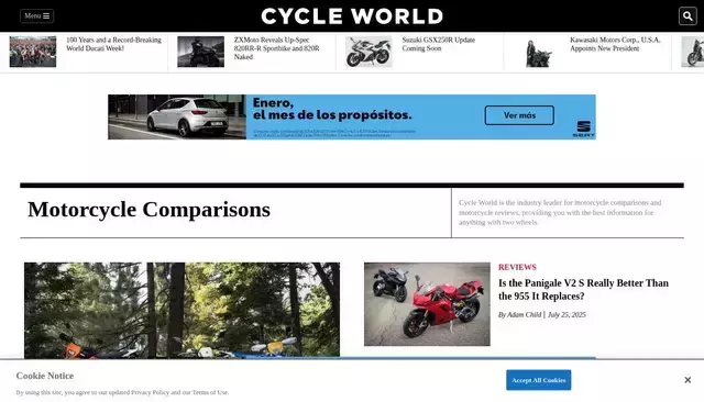 cycleworld.com homepage screenshot