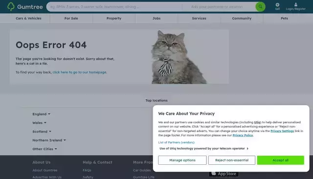 gumtree.com homepage screenshot