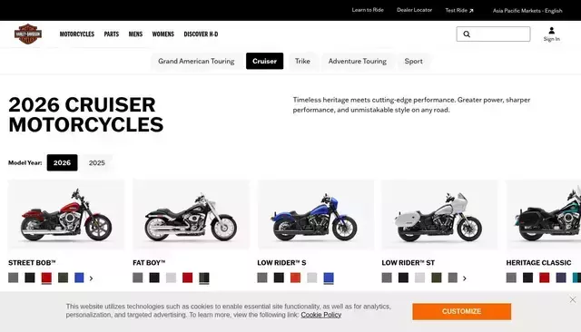 harley-davidson.com homepage screenshot