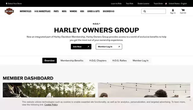 harley-davidson.com homepage screenshot