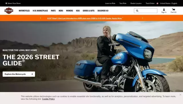 harley-davidson.com homepage screenshot