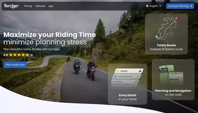 kurviger.com homepage screenshot