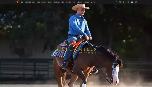 mattmillsreining.com homepage screenshot