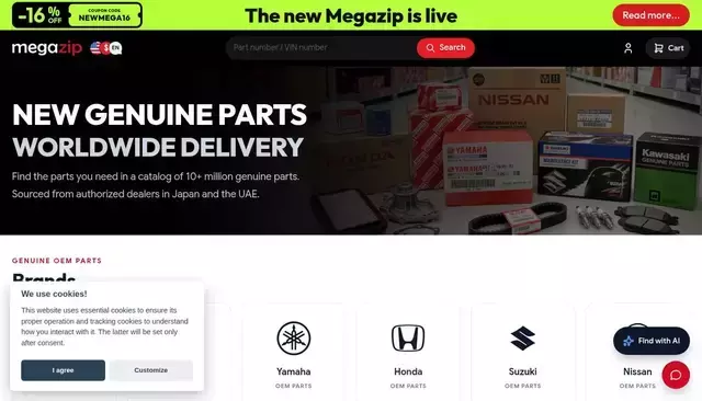 megazip.net homepage screenshot