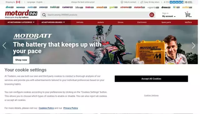 motardinn.com homepage screenshot