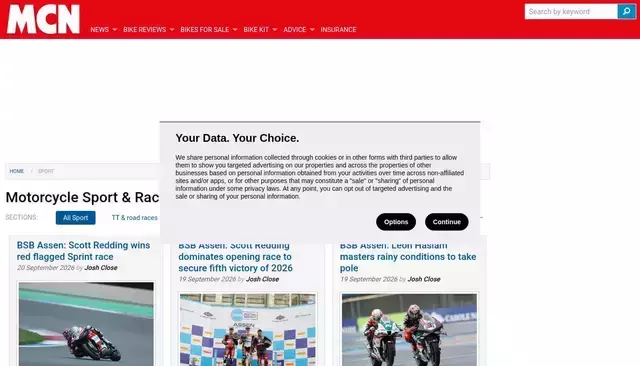 motorcyclenews.com homepage screenshot