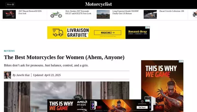 motorcyclistonline.com homepage screenshot