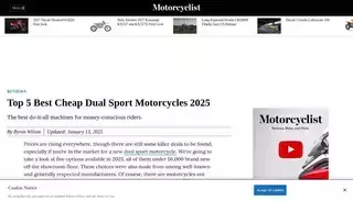 Motorcyclist Online Top 5 Best Cheap Dual Sport Motorcycles 2025 | Motorcyclist