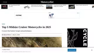 Motorcyclist Online Top 5 Midsize Cruiser Motorcycles in 2025 | Motorcyclist
