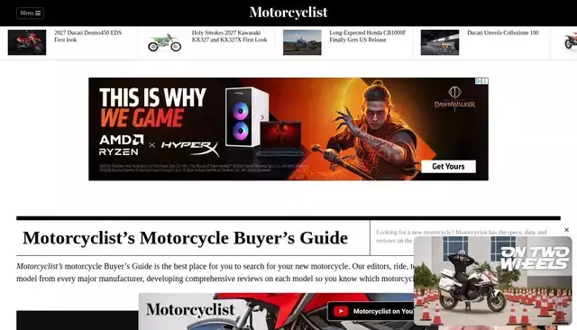 motorcyclistonline.com homepage screenshot