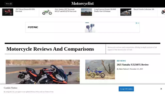 motorcyclistonline.com homepage screenshot
