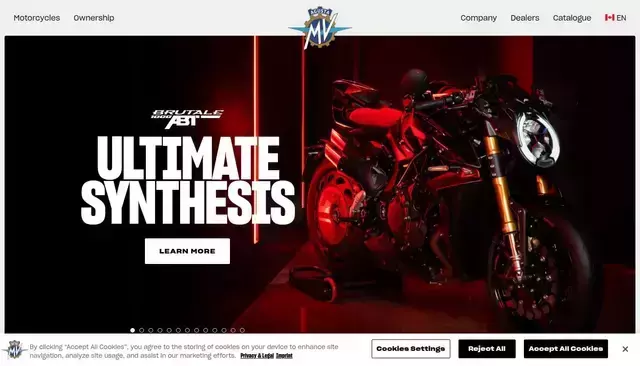 mvagusta.com homepage screenshot