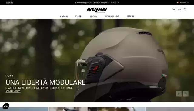 nolan-helmets.com homepage screenshot