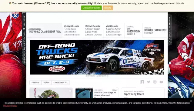 racerxonline.com homepage screenshot