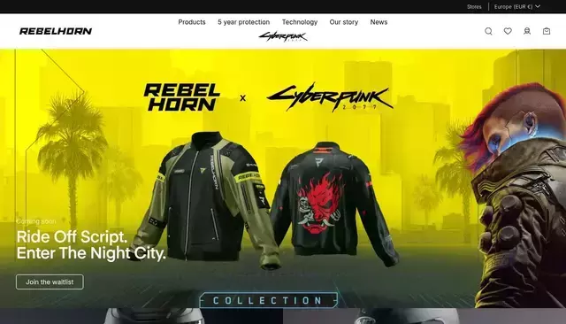 rebelhorn.com homepage screenshot