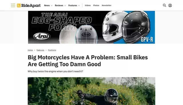 rideapart.com homepage screenshot