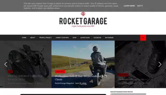 rocket-garage.blogspot.com homepage screenshot
