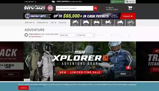 rockymountainatvmc.com homepage screenshot