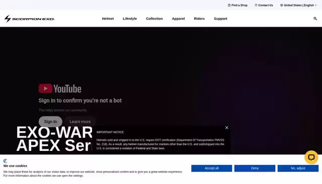 scorpionexo.com homepage screenshot