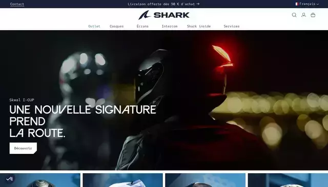 shark-helmets.com homepage screenshot