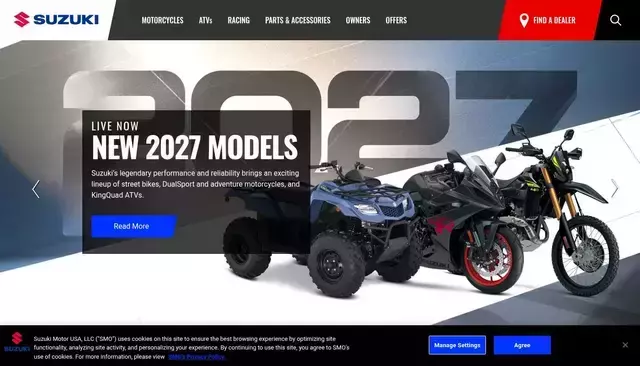 suzukicycles.com homepage screenshot