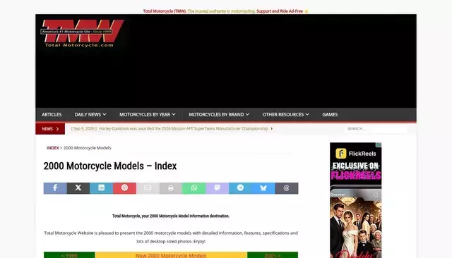 totalmotorcycle.com homepage screenshot