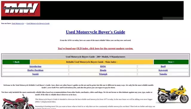 totalmotorcycle.com homepage screenshot