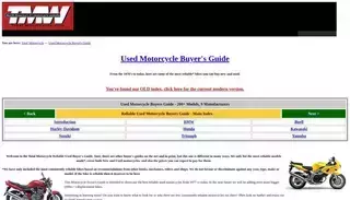 Total Motorcycle Reliable Used Motorcycle
Buyers Guide Index