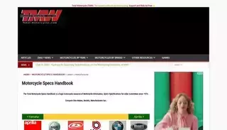 Total Motorcycle Motorcycle Specs Handbook Sub Index