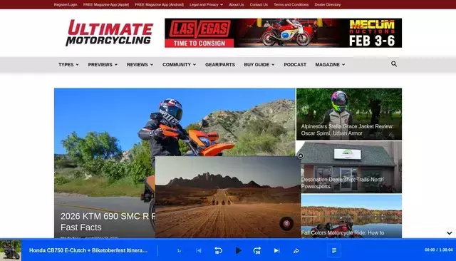 ultimatemotorcycling.com homepage screenshot