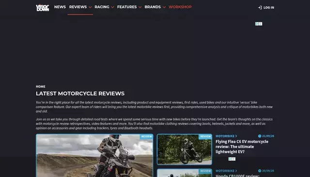 visordown.com homepage screenshot