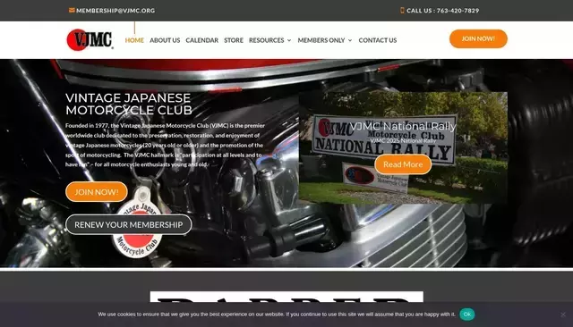vjmc.org homepage screenshot