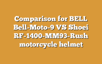 Comparison for BELL Bell-Moto-9 VS Shoei RF-1400-MM93-Rush motorcycle helmet