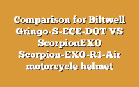 Comparison for Biltwell Gringo-S-ECE-DOT VS ScorpionEXO Scorpion-EXO-R1-Air motorcycle helmet
