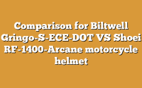 Comparison for Biltwell Gringo-S-ECE-DOT VS Shoei RF-1400-Arcane motorcycle helmet