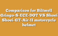 Comparison for Biltwell Gringo-S-ECE-DOT VS Shoei Shoei-GT-Air-II motorcycle helmet
