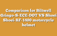 Comparison for Biltwell Gringo-S-ECE-DOT VS Shoei Shoei-RF-1400 motorcycle helmet