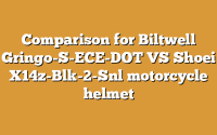 Comparison for Biltwell Gringo-S-ECE-DOT VS Shoei X14z-Blk-2-Snl motorcycle helmet