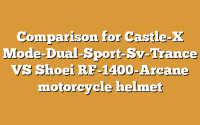 Comparison for Castle-X Mode-Dual-Sport-Sv-Trance VS Shoei RF-1400-Arcane motorcycle helmet